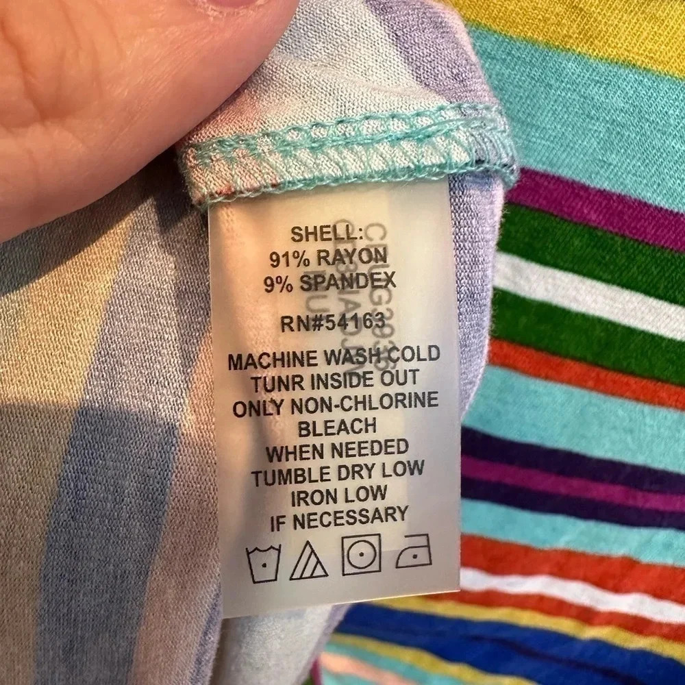 Calvin Klein Y2K Chic Multicolor Lightweight Stripe Classic Dress Size 8 Medium - Picture 6 of 7